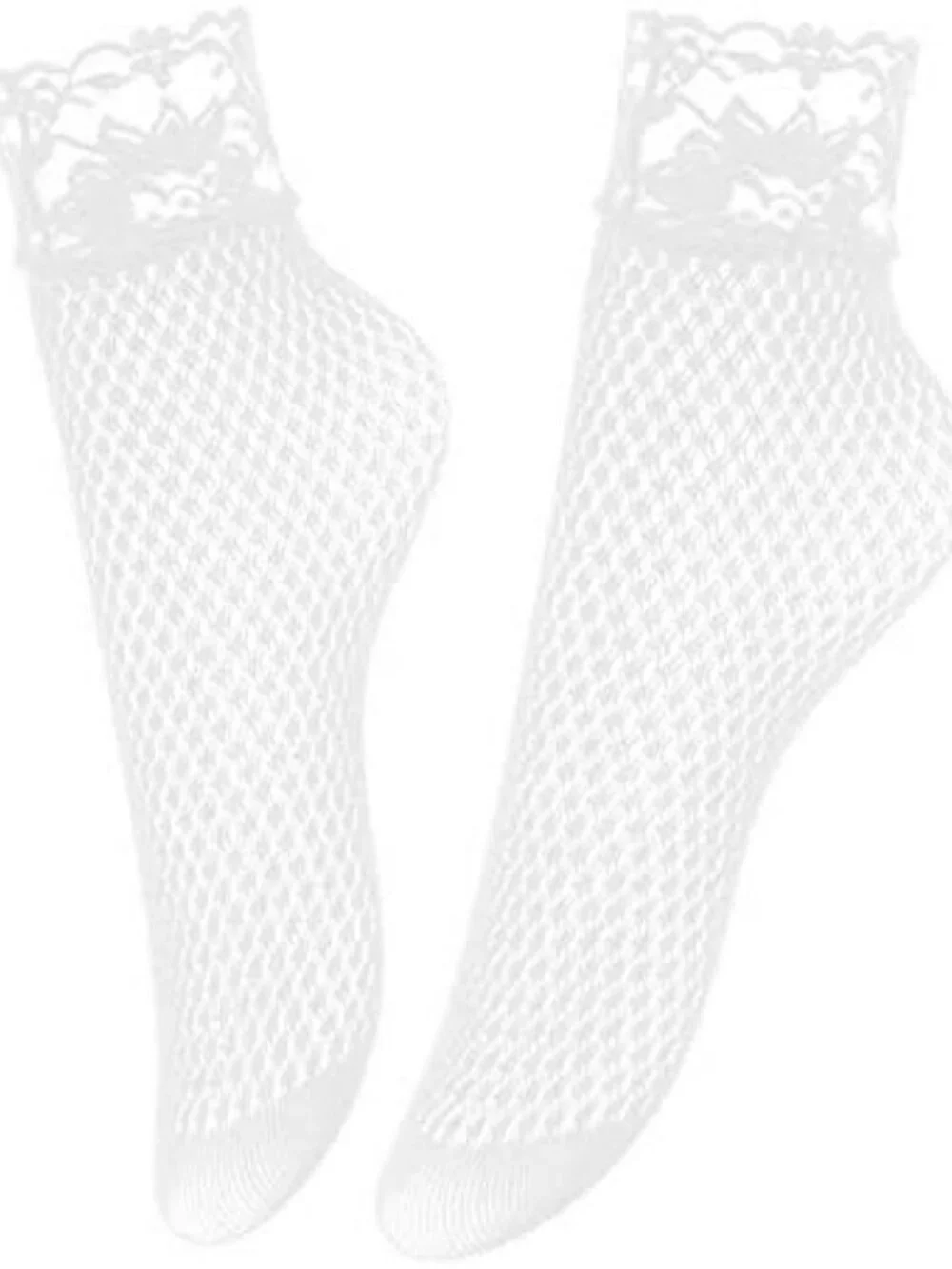 Multicolor Vintage Lace Ankle Socks - 6 Pairs Elegant Fishnet Party & Streetwear